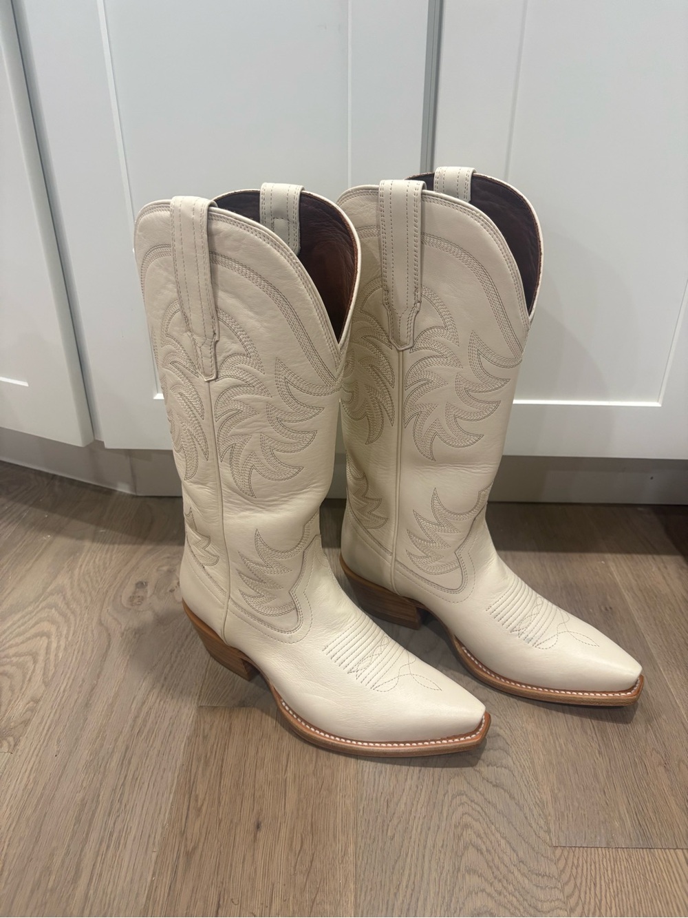 Tecovas the Annie bone Western Leather Boots Cream US 7 B